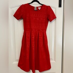 LuLaRoe Vibrant Red Amelia Dress